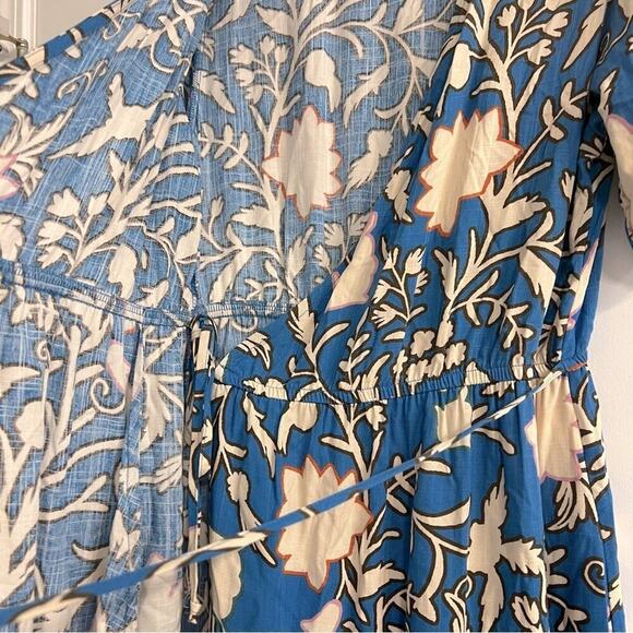 Knox Rose Blue Floral Print Short Sleeve Wrap Dress- Size XS - Picture 9 of 13